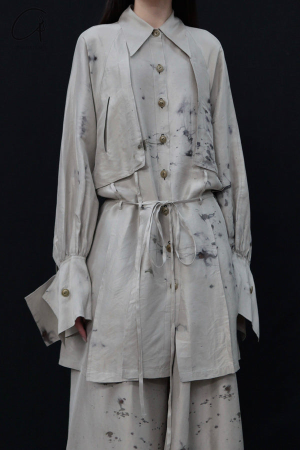 Mutedance 24 Autumn and Winter Flower Dye Button Dress MD-MD24FW96-celadon